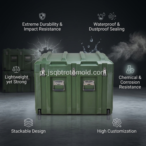 Estojo rígido resistente com espuma EVA e rodas